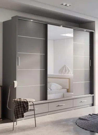 Dressing Samira 1 , Gri , 250x215x60 Cm