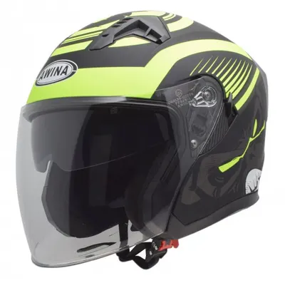 Casca moto semi-integrala Jk528, culoare negru galben mat, marime L