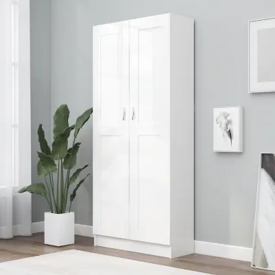 vidaXL Bibliotecă, alb, 82,5x30,5x185,5 cm, lemn prelucrat