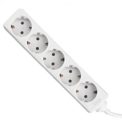 Prelungitor 3 metri cu 5 Schuko, Cablu 3x 1.5mm, Culoare Alb, Putere 3680W 16A, TED Electric TED001900