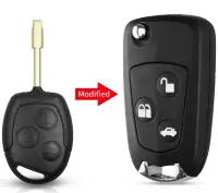 Carcasa cheie auto transformatoare tip briceag, Techstar, compatibila cu Ford Mondeo, Focus, Fiesta, 3 butoane modificat