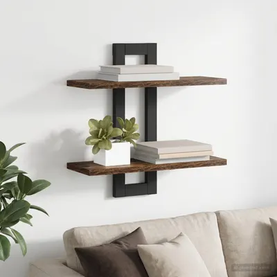 vidaXL Rafturi suspendate Stejar fumuriu 40 x 15 x 40 cm