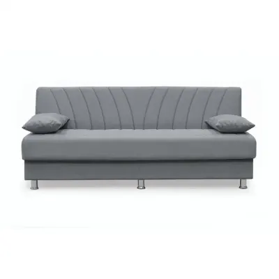 Canapea VALERIA extensibila, 3 locuri, cu arcuri si lada depozitare, gri, 190x82x83 cm