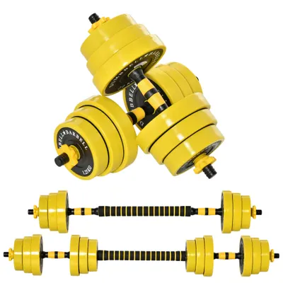 Homcom Set 2 în 1 gantere si haltere modulare 20 kg