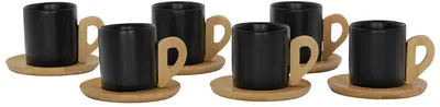 Set de cești de espresso Maison - Nordic, 6 buc., 90 ml, negre