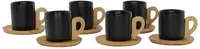 Set de cești de espresso Maison - Nordic, 6 buc., 90 ml, negre