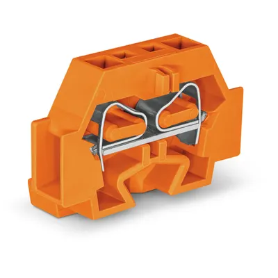 2-conductor terminal block; without push-buttons; with fixing flange; for screw or similar mounting types; Fixing hole 3.2 mm Ø; 4 mm²; CAGE CLAMP®; 4,00 mm²; orange