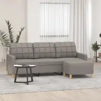 Gossi canapea cu 3 locuri si taburet, taupe, 180 cm, material textil