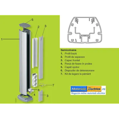 Minicoloana 12 module aluminiu anodizat H70cm