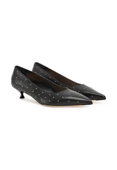 Pantofi dama Lenor Studs - piele naturala - negru