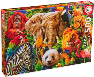 Puzzle Educa din 500 de piese - Animale sălbatice