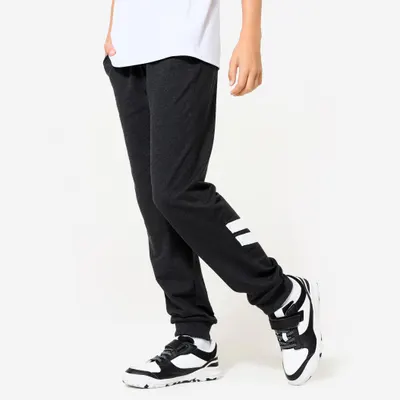 Pantalon de trening Bumbac Educație fizică 100 Gri închis Băieți