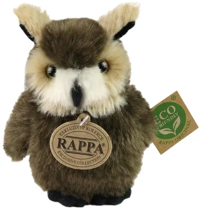 Jucărie de pluș Rappa Prieteni eco - Bufniță brună, 13 cm
