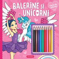 Balerine și unicorni - Carte de colorat - Paperback