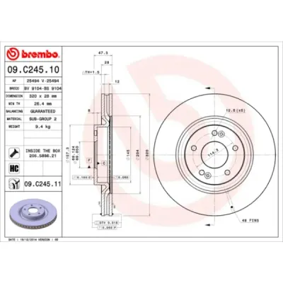 Disc frana BREMBO 09.C245.11