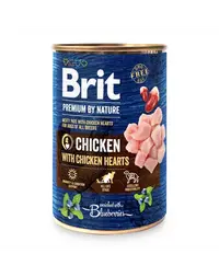 BRIT Premium by Nature Chicken and hearts 400 g Hrana umeda pentru caini, cu pui si inimi