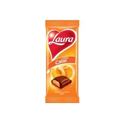Tableta de ciocolata Laura cu crema de caise 92g Engros