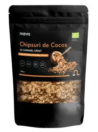 Chipsuri de cocos cu caramel sarat Eco, 100g, Niavis