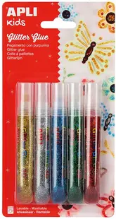 Set lipici la tub APLI - Sclipicios, 3D, 5 culori metalice