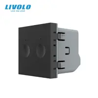 Modul intrerupator dublu tactil, control draperie Negru