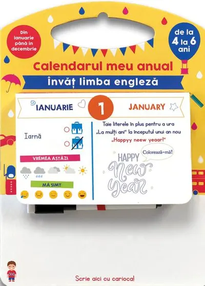 Calendarul meu anual. Învăț limba engleză de la 4 la 6 ani - Hardcover - Sandra Sarah Krief