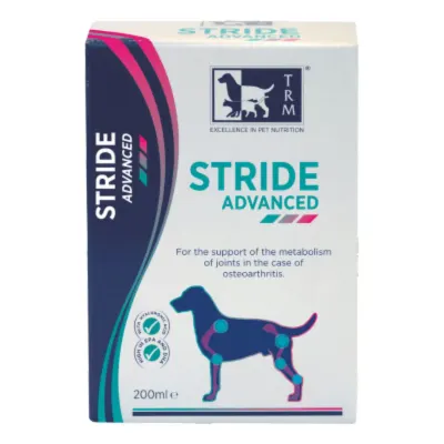 TRM Stride Advanced, supliment sistem articular câini, suspensie orală TRM Stride Advanced, XS-XL, supliment sistem articular câini, flacon, 200ml suspensie orală