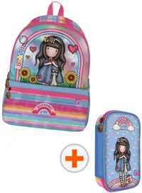 Set școlar Santoro Gorjuss Be Kind To Yourself ghiozdan și penar cu accesorii