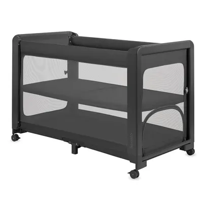 Patut multifunctional, Lionelo, Patty, 5 in 1, 0- 36 luni, Co-sleeper, Tarc de joaca, Patut de calatorie, Laterala rabatabila, 2 trepte reglare saltea, Roti, Husa transport inclusa, Gri