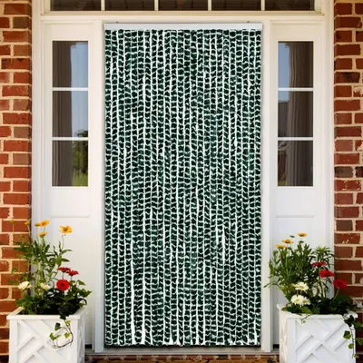 vidaXL Perdea pentru insecte, verde și alb, 100 x 220 cm, chenille