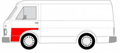Panou reparatie usa fata stanga strat, partea inferioara, a doua nervura VW LT I intre 1975-1996