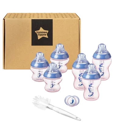 Kit biberoane nou nascut, ONL Fete Tommee Tippee, 0luni+, Calut de Mare Albastru