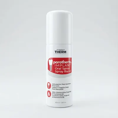 Parotherm Implant - Spray Oral Calmant și Regenerant cu Clorhexidină, Mentă și Provitamina B5