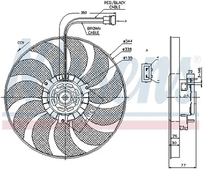 Ventilator radiator potrivit VW TRANSPORTER IV 1.9D-2.8 07.90-06.03
