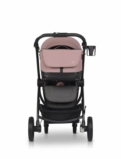Geanta multifunctionala pentru mamici, Euro Cart, compatibila carucioarelor Corso si Crox, cu un compartiment si buzunare, impermeabila si complet rigida, dimensiune 44 x 27 x 14 cm, Rose