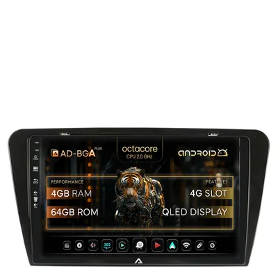 Navigatie Skoda Octavia 3 (2013-2018), Android, A-Octacore 4GB RAM + 64GB ROM, 10.1 Inch - AD-BGA10004+AD-BGRKIT026