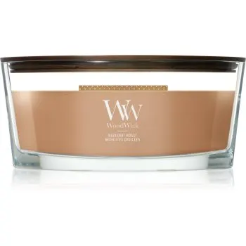 Woodwick Hazelnut Roast lumânare parfumată cu fitil din lemn