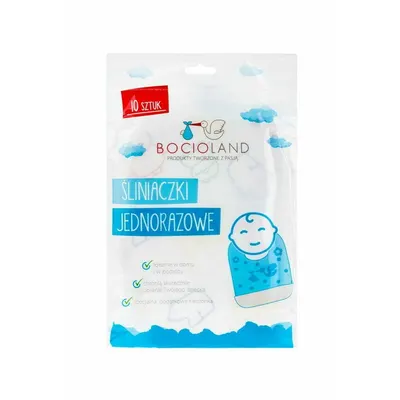 Bavete de unica folosinta, Bocioland, Cu buzunar, Set de 10 bucati, Multicolor