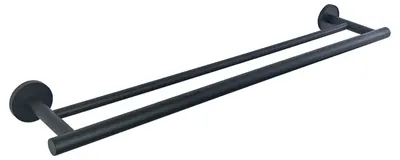 Suport dublu pentru prosoape Inter Ceramic - Lusso, 60 cm, Black Matt