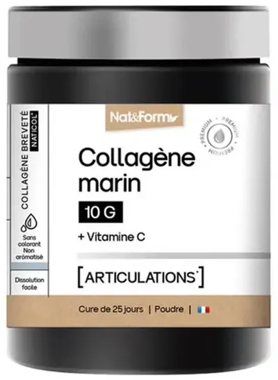 Colagen marin hidrolizat + vitamină С, 252 g, Nat&Form