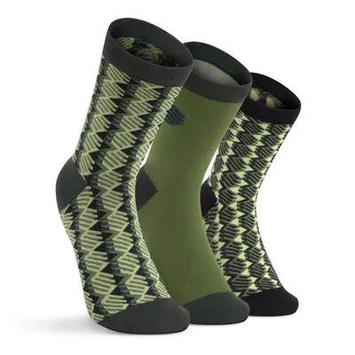 Șosete din bumbac, pachet de 3 Monogram Green Verde