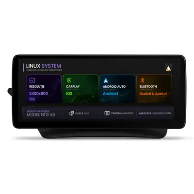 Navigatie Mercedes Benz E-Class C207 (2013-2014), Linux OS OEM, NTG 4.5, CarPlay Android Auto Wireless, MirrorLink, Camera AHD, 12.3 Inch