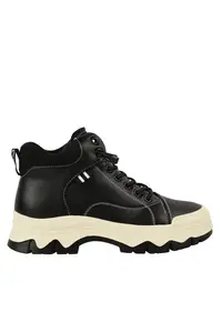 Ghete sport - dama - XA70001A negru - piele naturala - Negru