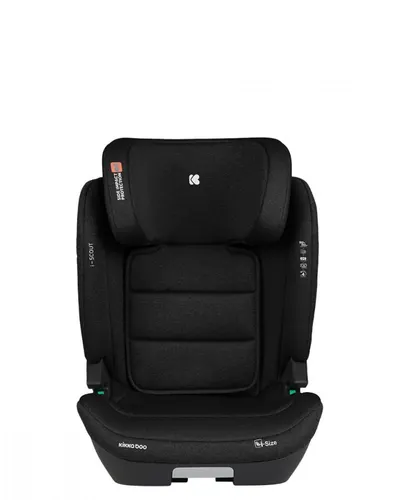 Scaun auto cu isofix KikkaBoo i-Scout Black i-SIZE 100-150 cm,SPS-sistem de protectie impact lateral,spatar reglabil in 4 pozitii,tetiera reglabila in 10 pozitii,conectori isofix telescopici cu sistem vizual verificare
