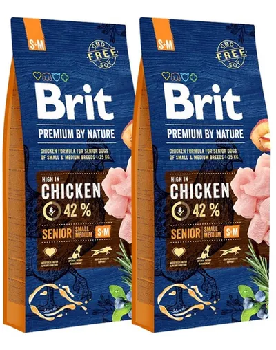 BRIT Premium By Nature Senior Small Medium S+M Hrana uscata pentru caini senior de talie mica sau medie 30 kg (2 x 15 kg)