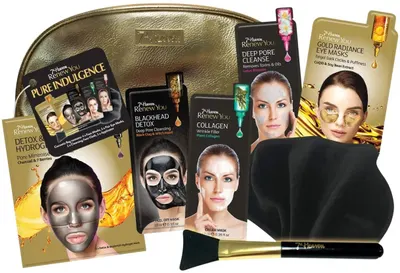 7th Heaven Set Renew You Pure Indulgence, 5 piese + Aplicator, pânză și geantă de toaletă