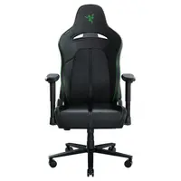 Scaun Gaming Razer Enki X, EPU Synthetic Leather, Reglabil pe Înălțime, Spătar 152°, Cotiere 2D, Piston Gaz Clasa 4, 136 kg, Negru/Verde