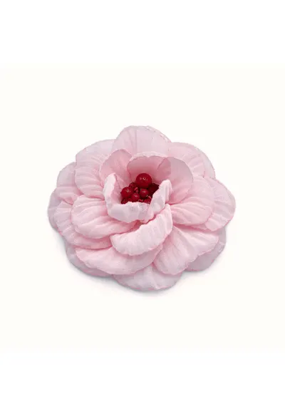 Brosa eleganta floare - voal - 8.5 cm - Rosu/Roz