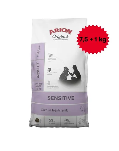 ARION Original Sensitive Small cu miel și orez 7,5+1 kg pentru câini adulți mici