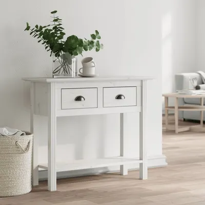 vidaXL Măsuță consolă "BODO", alb, 91x35x74 cm, lemn masiv de pin
