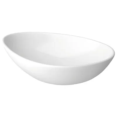Lavoar pe blat alb lucios 55 cm, asimetric, Cersanit Moduo